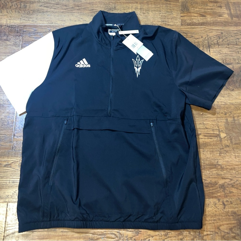 Arizona State Football ON Field Team Issued Coaches Gear. Adidas Half Zip Large